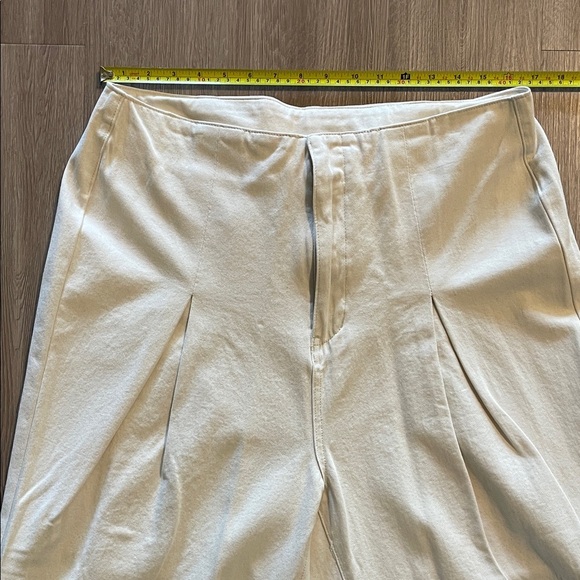 Cider Women Cream Wide Leg Pleated Pants XL Contemporary Coastal Bohemian Preppy - Picture 7 of 12